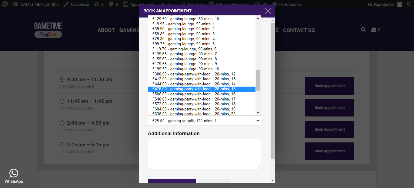 Booking Computer Game Bookings - GAMETIME PLAYTIME